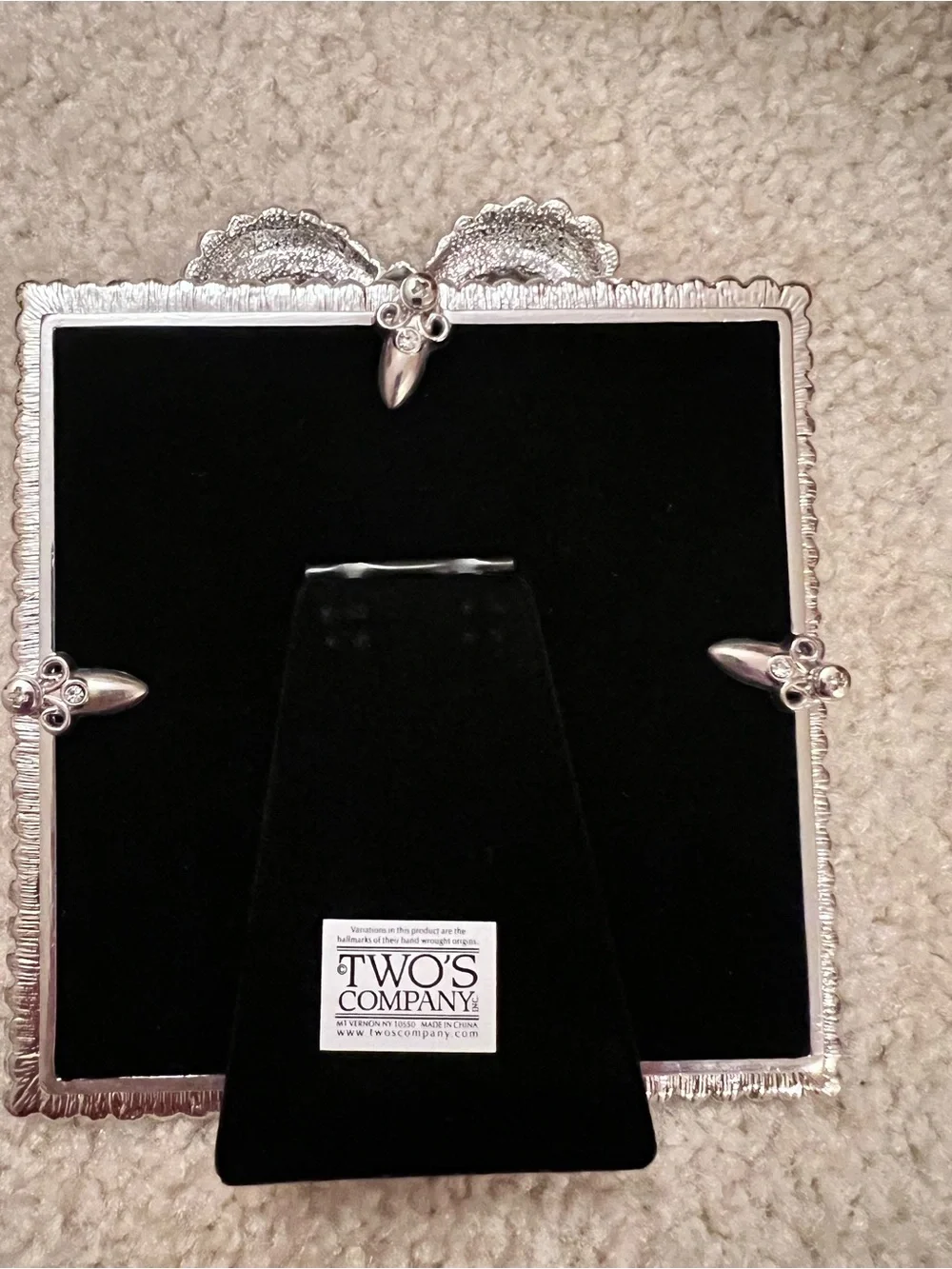 Two's Company Gold and Silver Jeweled Bow Picture Frame - Picture 3 of 5